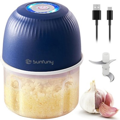 Mini Food Processor Cordless, 250ml Small Garlic Chopper 1 Cup, Battery USB R...