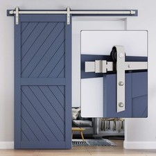 6 FT Brushed Nickel Sliding Barn Door Hardware Track Kit,Basic J Pulley,Heavy Du