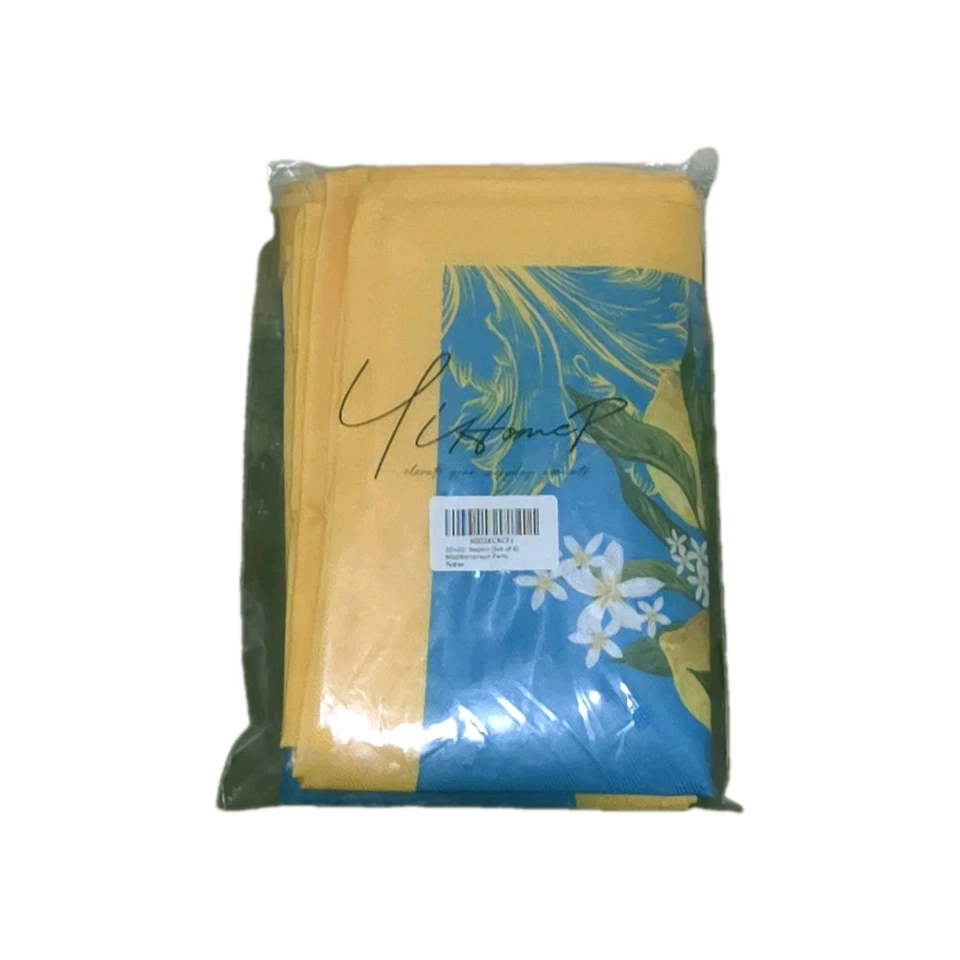 20x20in Mediterranean Style Lemon Tree Table Napkins, Pack Of 6 - Image 4 of 4