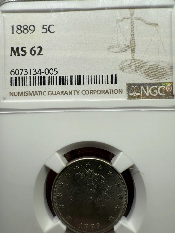 1889 Liberty V Nickel 5C NGC MS 62 - Image 3 of 4