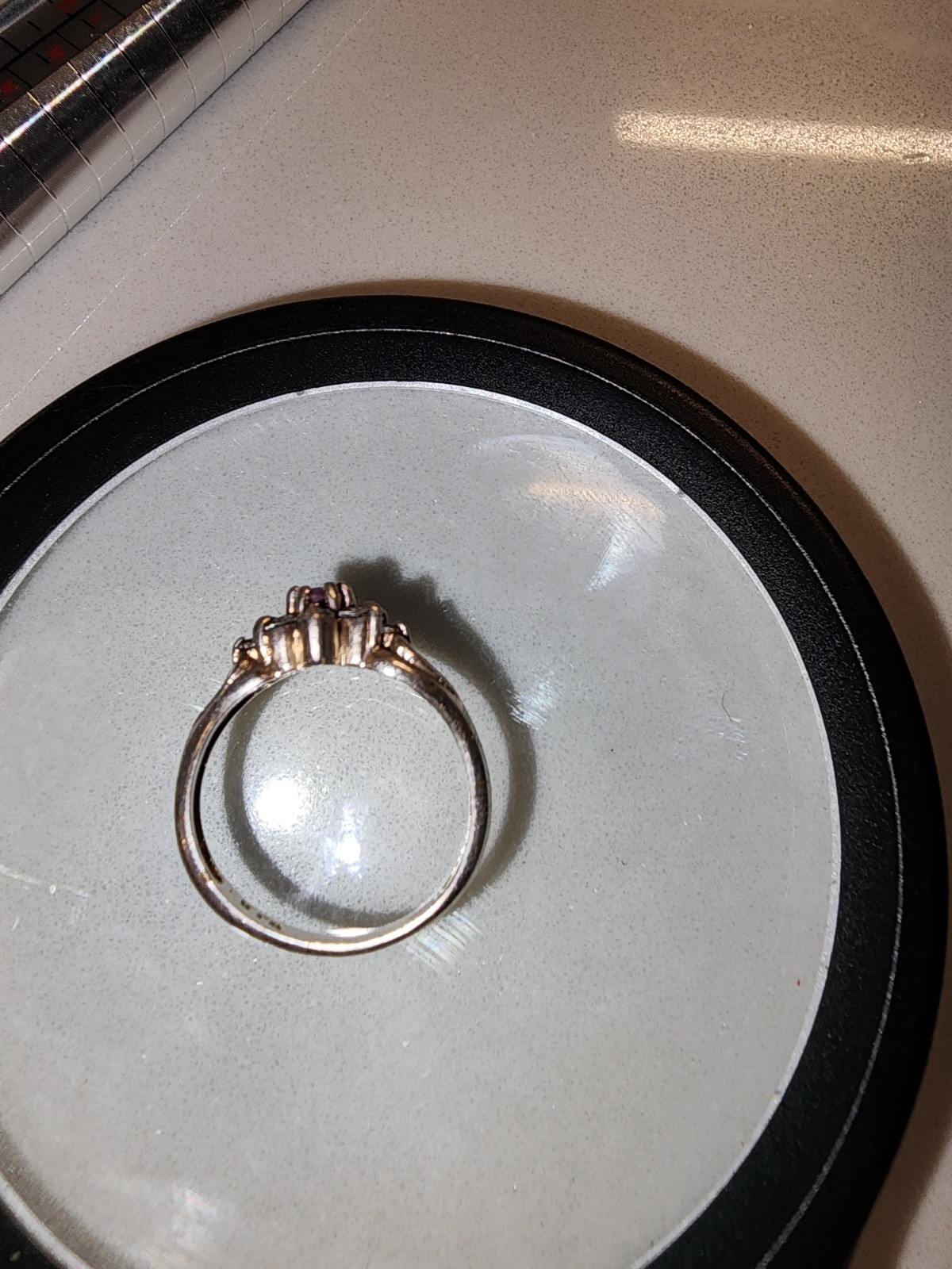 Sterling Silver Cocktail Cluster Ruby CZ Ring Siz… - image 7