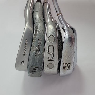 Assorted Golf Clubs Lot Of 4 Irons 4 Dunlop, 5 Wilson, 9 Wilson, P1 Powerbilt