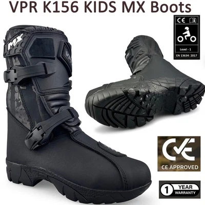 Kids Motorbike Motocross CE Boots VPR K156 Off Road Quad Dirt Bike Rider MX Boot