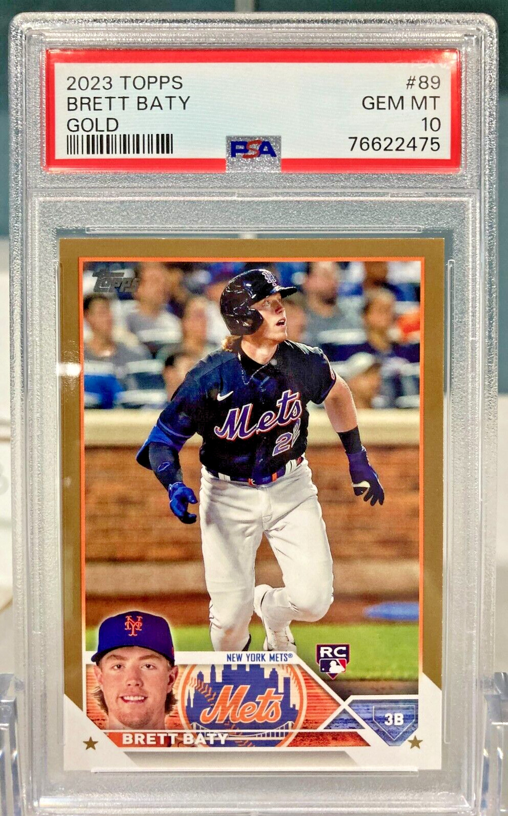 2023 Topps Brett Baty RC GOLD #89 /2023 PSA 10 GEM