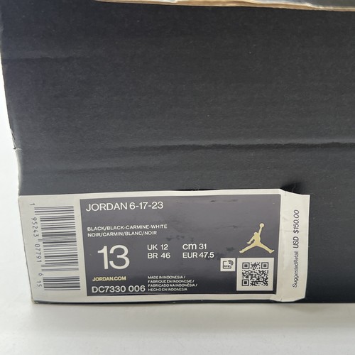 Size 13 - Nike Mens Air Jordan 6-17-23 (DC7330-006)Black Basketball - Picture 6 of 8