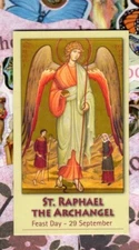 Saint Raphael the Archangel  (2" x 3 1/2") Heavy Paperstock Holy Card