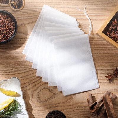 200x Non-woven Tea Bags Disposable Soup Tea Filter Bag Drawstring Gauze Bag  Thin