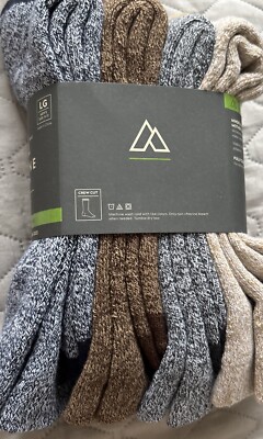 Alpine Design Performance Hiker Hiking Crew Socks - 4 Pack Size Large Men s 9-12