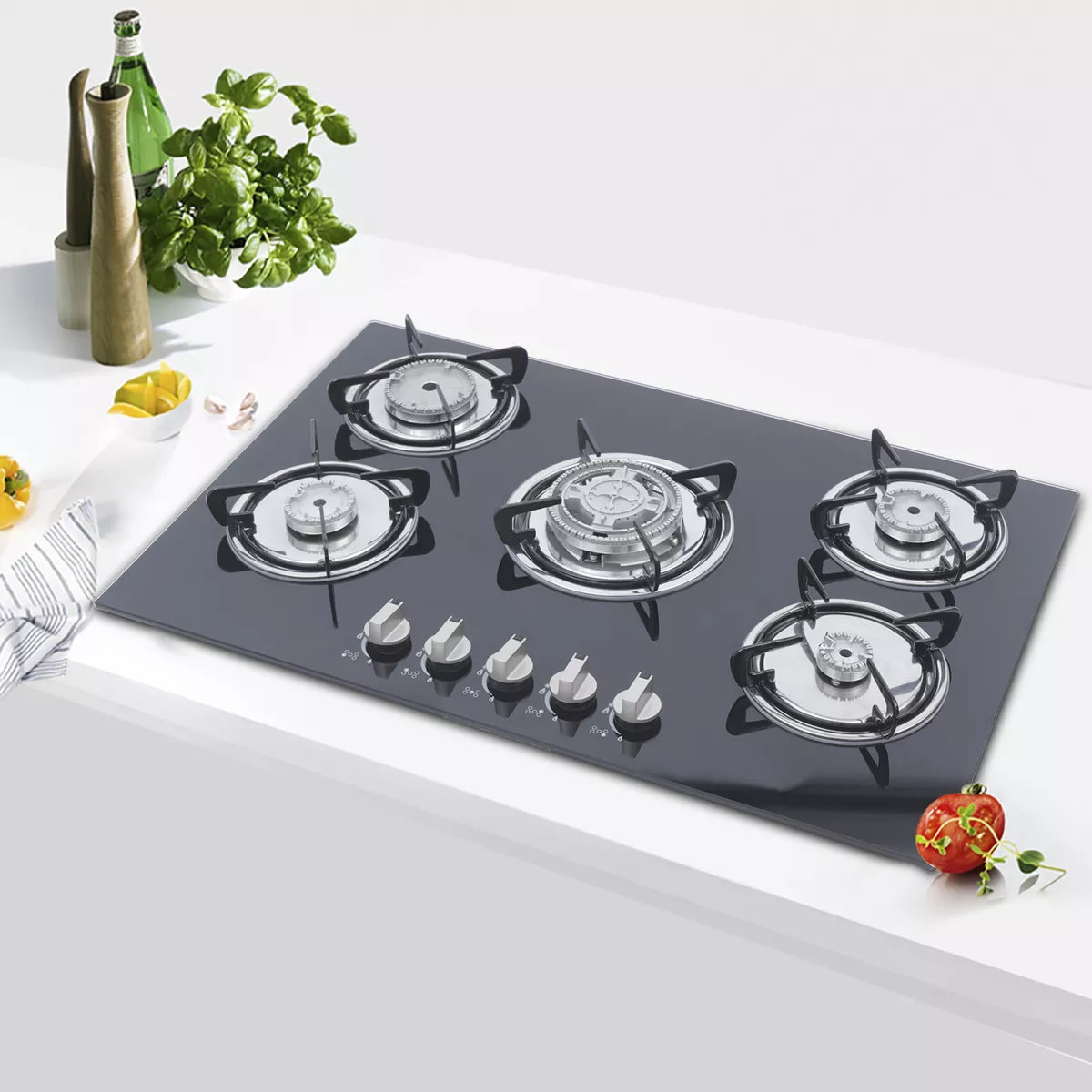 30 inch Stove Top Gas Cooktop Burner Kitchen Cooking LPG / Propane w/ 5  Burners