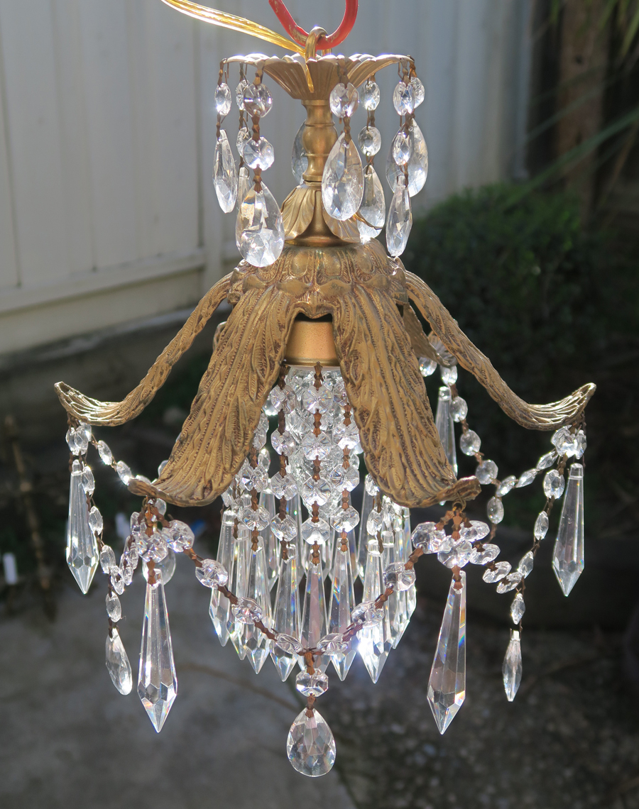 old palm tree ceiling lamp leaf fountain Hanging Brass spelter Chandelier  canopy