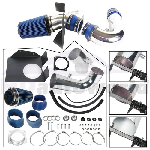 Blue Cold Air Intake System+ Heat Shield for Ford Expedition 5.4L 1997-2003 - Picture 2 of 2