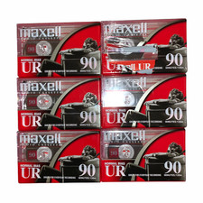 Lot of 6 Maxell UR 90 Minute Blank Audio Cassette Tapes Normal Bias New  Sealed
