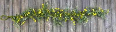 #ad Primitive Yellow BUTTERCUP FIELDS GARLAND Swag French Country Farmhouse 48quot; NEW $28.95