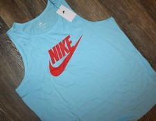 NWT NIKE Men's Futura Tank Top Light Blue Red S