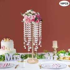10 Pc Crystal Flower Stand Table Centerpieces For Wedding Gold Flower Holder