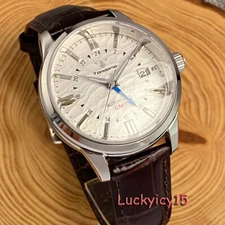 Tandorio 40mm Japan NH34A Automatic Dome Glass Retro Watch Men Blue Black Dial