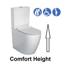 Comfort Height Close Coupled Toilet Bathroom WC Soft Close Seat Elderly Disabled