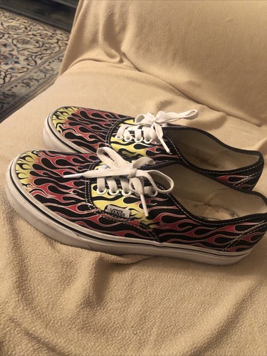 Vans Off The Wall Authentic Mash Up Flames Men Size 7.5 Women 9 EUC - Picture 3 of 6