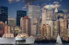 3D City Building Night View Self-adhesive Removable Wallpaper Murals Wall 146