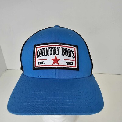 Country Bob's Light Blue Patch Mesh Snapback Truckers Hat 