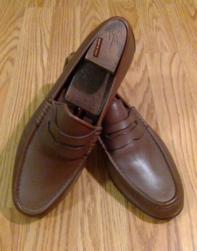 Mocassins GUCCI ERA TOM FORD PENNY CUIR MARRON HOMMES CHAUSSURES POINTURE 8D US