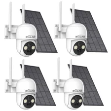 4MP Wireless Solar Battery Camera Pan/Tilt Rotate WiFi Security Camera System 4P