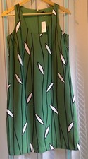 NWT "Ann Taylor" Leafy Green Shift DRESS Sleeveless/Lined Woman Sz 2