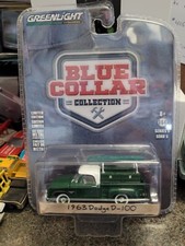 GREENLIGHT 1963 Dodge D-100 Pickup Truck Blue Collar "Green Machine" Chase