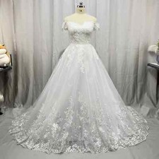 Elegant Wedding Dresses Lace Applique Sweetheart Plus Size Bridal Gowns Train