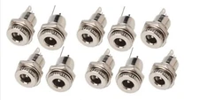 10x DC Power Supply Jack Plug Socket Female Panel Mount Connector 5.5mm x 2.1mm