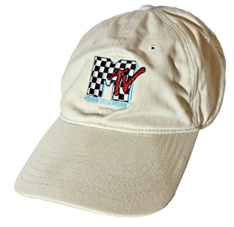 MTV- Checker Logo -Tan Khaki Beige- Strapback Adjustable Hat  display picture 1