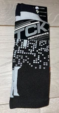 *TCK Sports Performance Athletic Socks, Black, White & Gray……Size Large……NEW!!