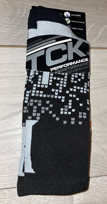 *TCK Sports Performance Athletic Socks, Black, White & Gray  Size Large  NEW!!