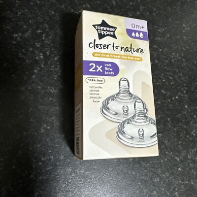 Tommee Tippee Closer to Nature 2X Vari Flow Teats Pack of Om+,Brand  New UK