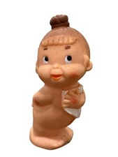 LaFlex Vintage Rubber Baby Squeaker Toy Top Knot Hair Diaper Collectible