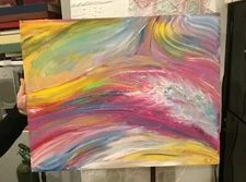 Original acrylic on canvas painting linear Abstract ￼ Splash ￼