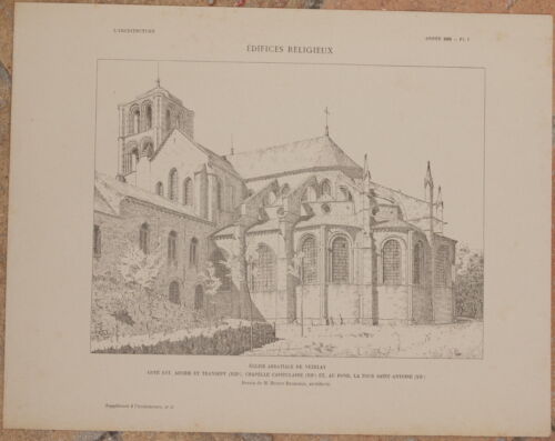 VECELAY DEGEORGE SAINT ANTOINE FRANCE FRANCE 1905 ABBEY CHURCH ARCHITECTURE - Picture 1 of 1