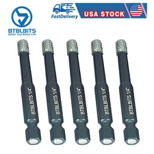 5pcs Diamond Dry Drilling Core Bits 1/4" for Glass Masonry Granite Marble Tile
