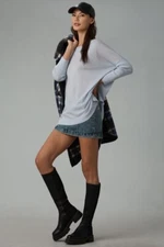 Anthropologie Merino Crew-Neck Blue Sweater Pullower by Maeve Sz S - NWT