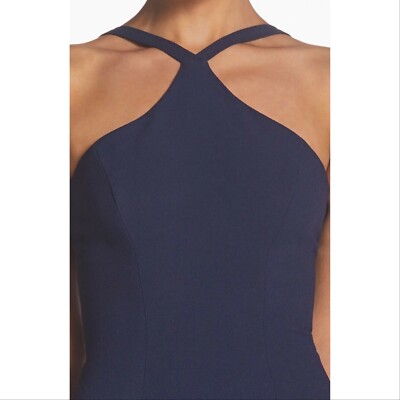 open lace back dress Tessa Mermaid Halter Satin Gown