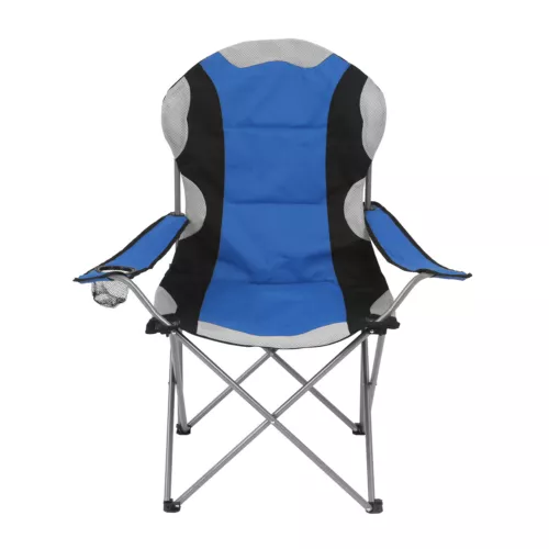 folding camping deluxe chairs heavy duty luxury padded with cup holder high back image 1