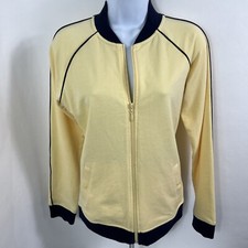 Nyl New York Laundry Jacket Womens Small Yellow Full Zip Long Sleeve Lightweight
