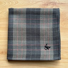 VINTAGE HANDKERCHIEF MEN'S COTTON ART PLAIDS  CHECKS POCKET SQUARE 18" A-0311