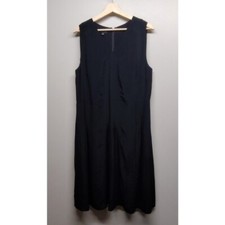 Talbots Mini Dress Women 14 Black Satin Sleeveless Lined Cocktail Night Out Work