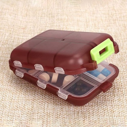 10 Compartments Pill Organizer with Labels Double Layers Portable Food Grade Box - Picture 14 of 28