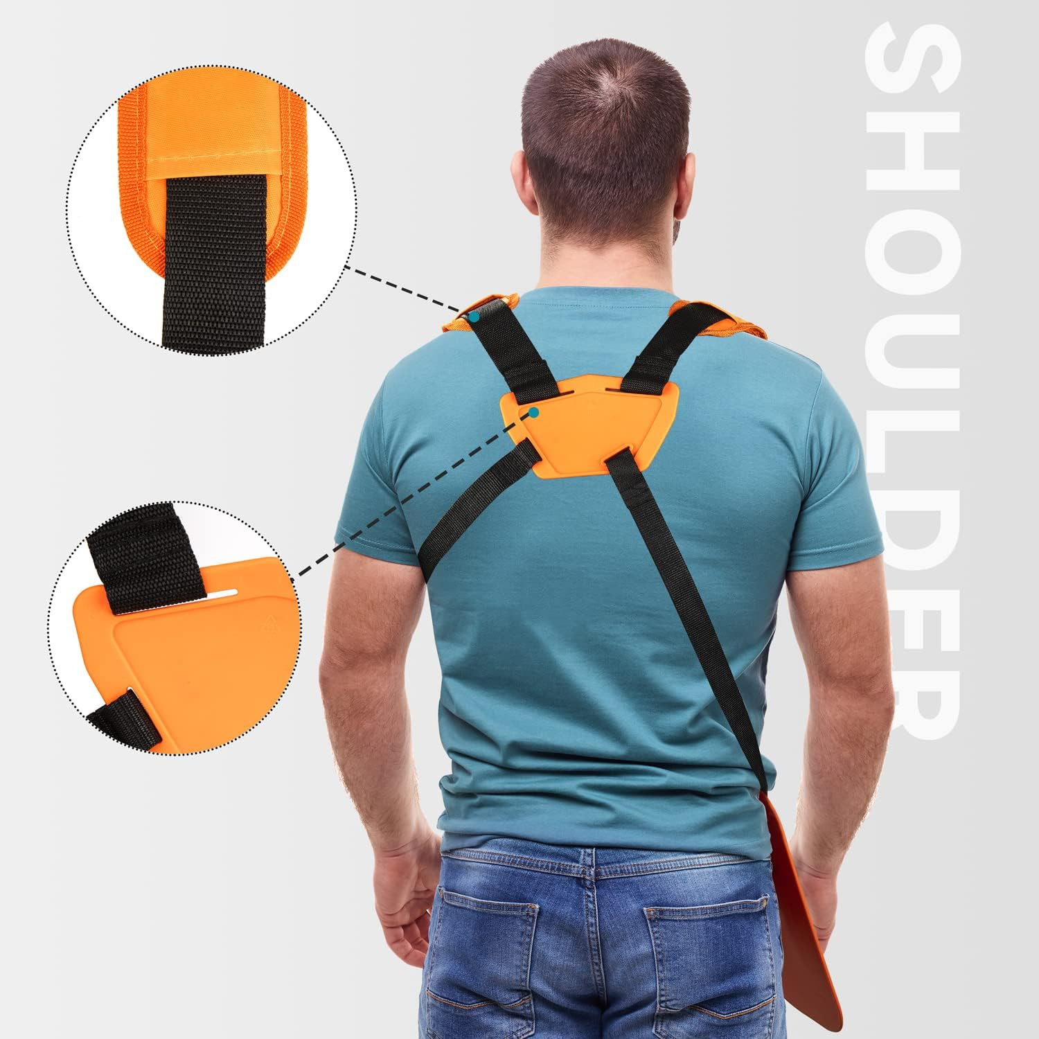 Harnais débroussailleuse à double sangle avec protection de hanche
