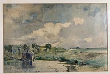 Watercolour Representative Un Landscape Impressionist School French Xixth Signed