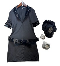 City Police Officer Costume Set Medium Womens Role Play Faux Leather Seasonal