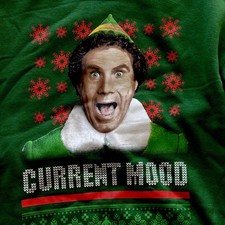 NEW Buddy Elf Christmas Sweatshirt Unisex Sz med official elf brand retail 40