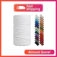 NOANTA White Macrame Cord 4mm x 109yards, Colored Macrame Rope, Cotton Rope Macr